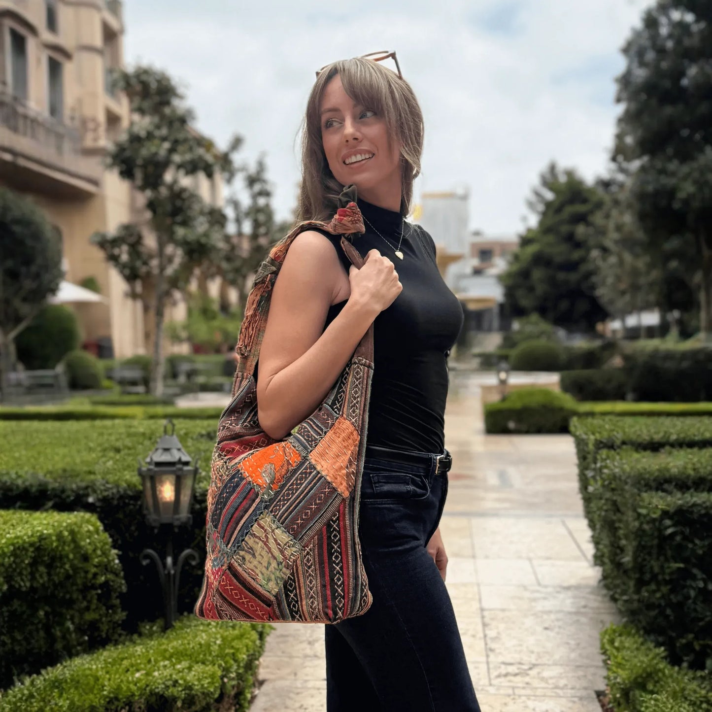 Kathmandu Collection Quilted Patchwork Hobo Bag