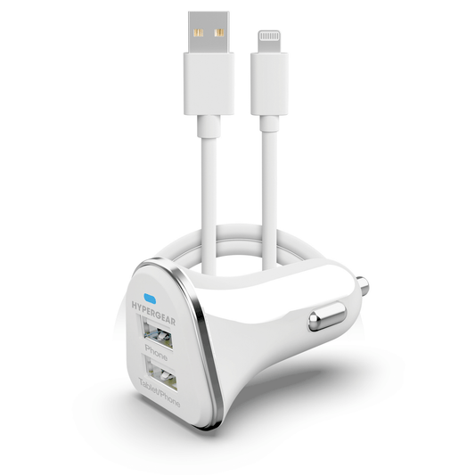 HyperGear Hi-Power Dual USB 3.4A Car Charger for iPhones and AirPods