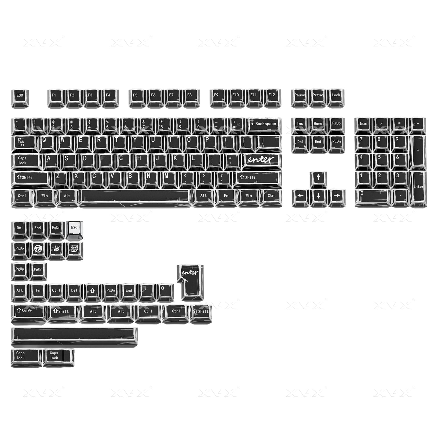 XVX Manga Theme graffiti Cherry Profile Dye-Sub PBT Keycaps