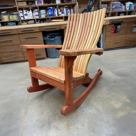 Rocking Chair, Adirondack Style 3-D Plans