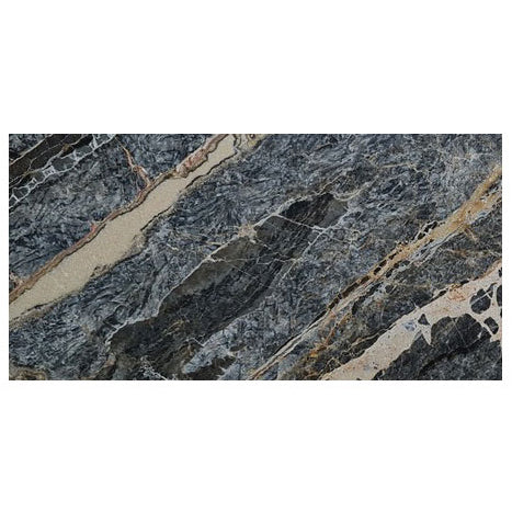 Adriatic Black Exotic Marble Polished Floor and Wall Tile - Large Format - Livfloors Collection