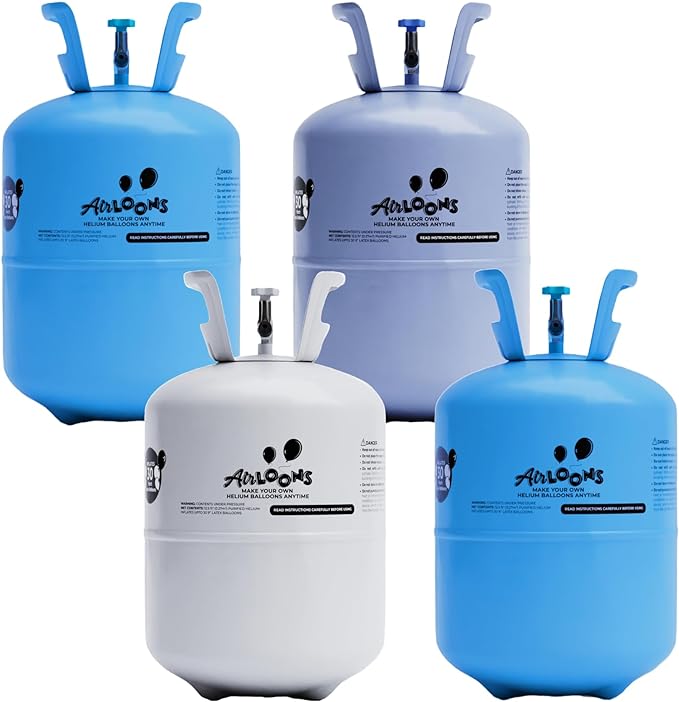 Bundle of 4 Classic Helium Tank kit with 120 balloons - AirLoons - Little Red General Store