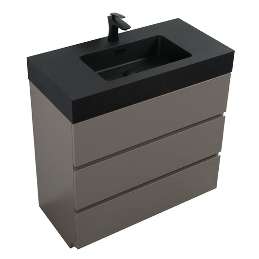Alice 36 Inch Premium Modern Freestanding One-Piece Bathroom Vanity Set Without Drain And Faucet (SAK71364)