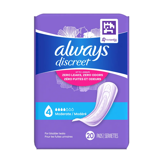 Always Discreet Moderate Pads, 4 Drops