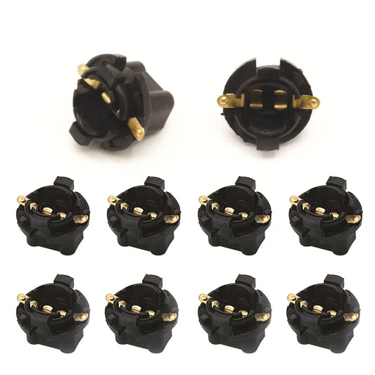 T10 194 158 #555 Instrument Panel With 5/8" Hole 2 Pin Connector 2973932 5655006 LS132, Pinball Machine Light Bulb Socket Twist Lock Wedge Instrument Base (10pcs)