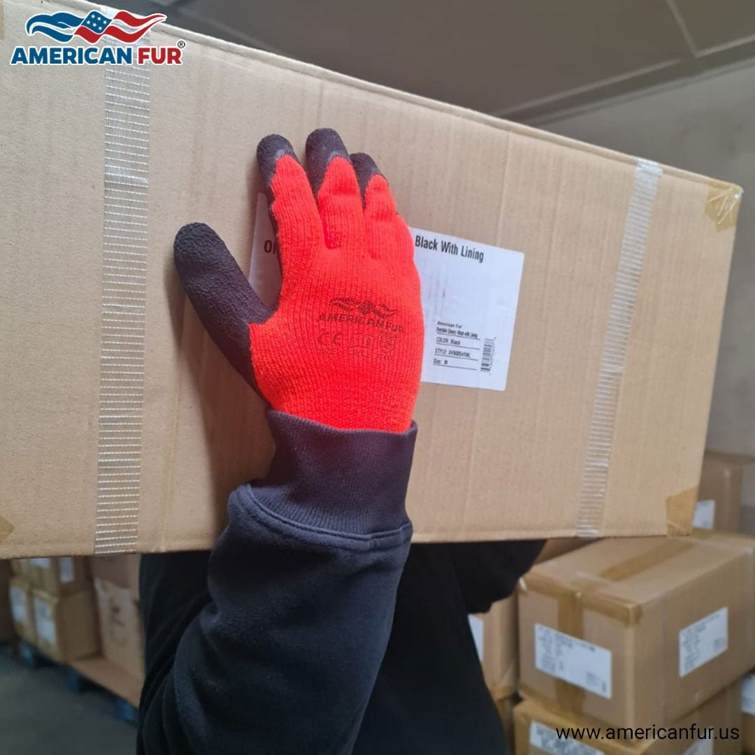 7 Gauge Thermal Liner Rough Latex Grip Winter Use - American Fur - Little Red General Store