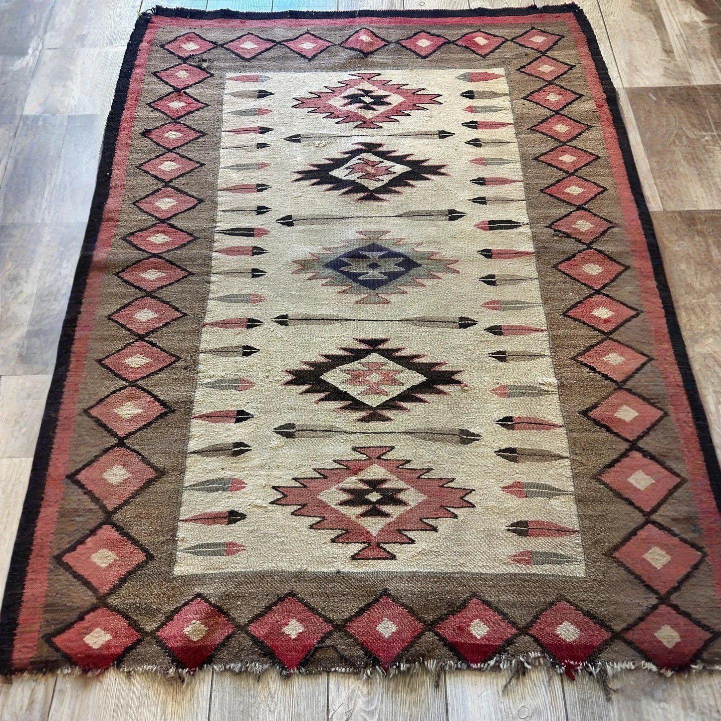 Antique 1880’s Navajo Rug 4’ x 5’