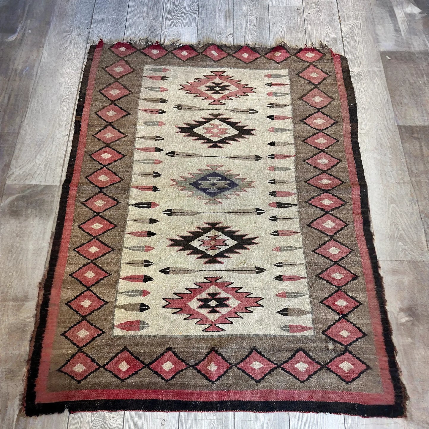 Antique 1880’s Navajo Rug 4’ x 5’