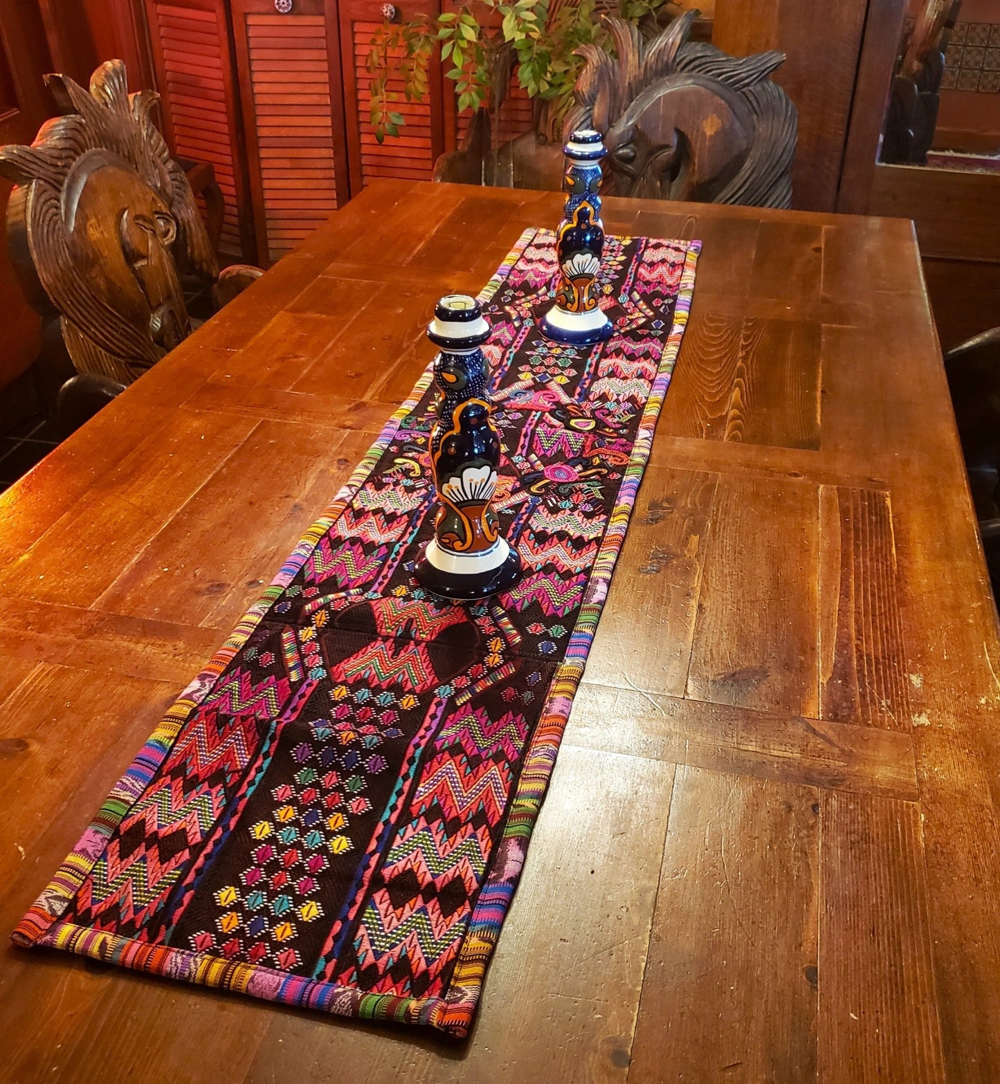 Colorful Guatemalan Huipile Table Runner - No Fringes - Artisan Made - Little Red General Store