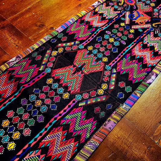 Colorful Guatemalan Huipile Table Runner - No Fringes - Artisan Made - Little Red General Store