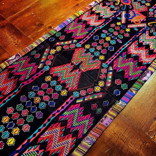 Colorful Guatemalan Huipile Table Runner - No Fringes - Artisan Made - Little Red General Store