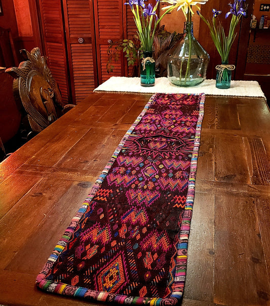 Colorful Guatemalan Huipile Table Runner - No Fringes - Artisan Made - Little Red General Store