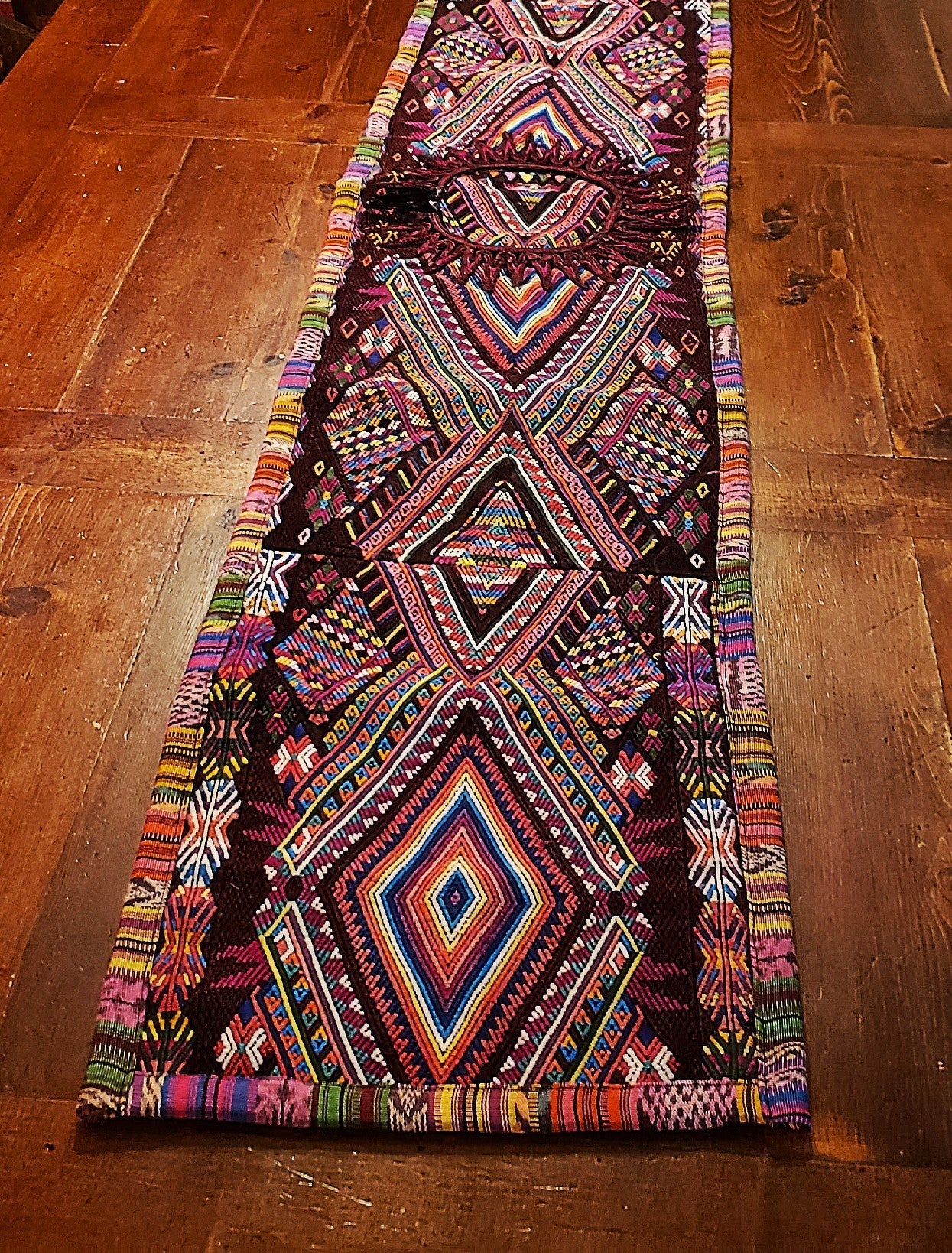 Colorful Guatemalan Huipile Table Runner - No Fringes - Artisan Made - Little Red General Store