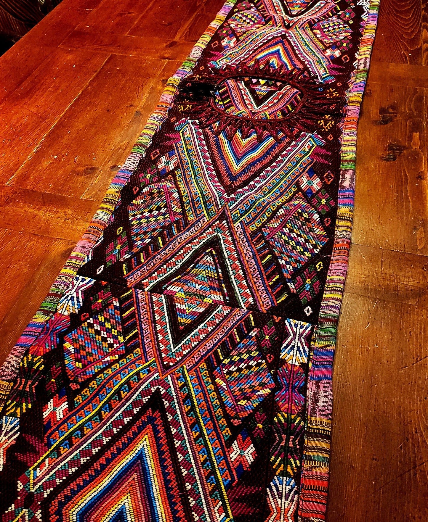 Colorful Guatemalan Huipile Table Runner - No Fringes - Artisan Made - Little Red General Store