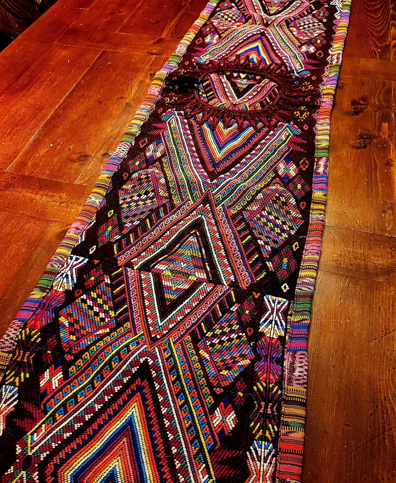 Colorful Guatemalan Huipile Table Runner - No Fringes - Artisan Made - Little Red General Store