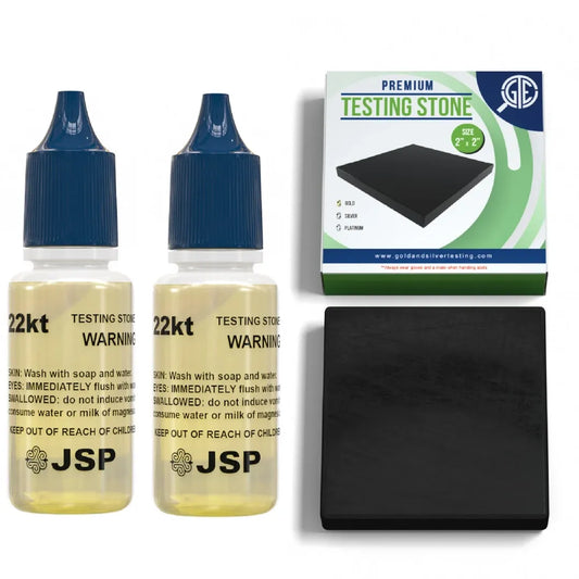 2-22k 24K Gold Jewelry Acid Test Kit for Bars Coins Precious Metals w/ GTE Test Stone
