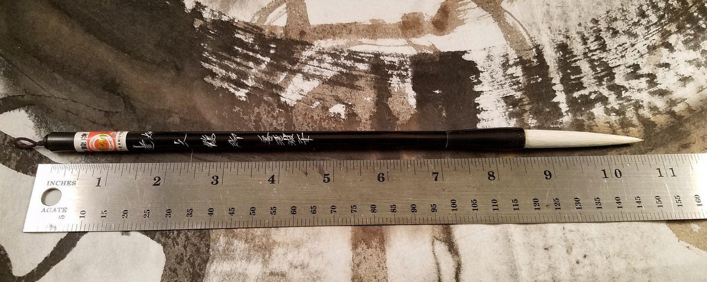 Asian Calligraphy Brush 8.5 inch Handle 2.25 inch Sheep Hair Bristles | All Natural Fibers