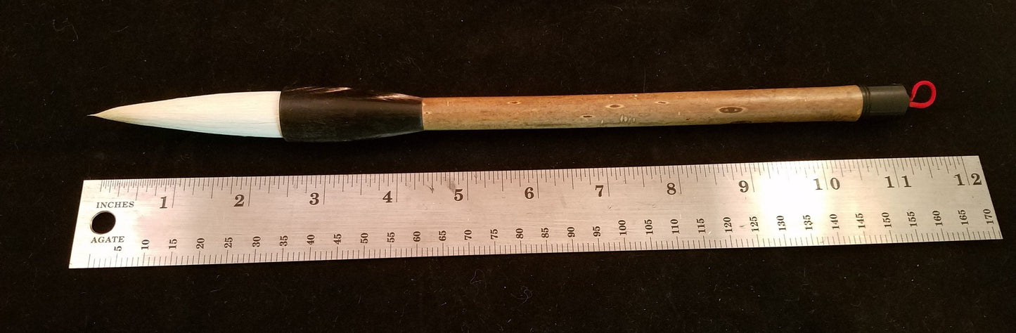 Asian Calligraphy Brush 9.5 inch Golden Bamboo Handle 2.5 inch Natural Lamb Hair Bristles