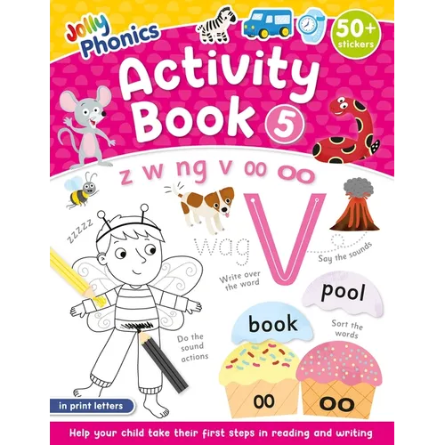 Jolly Phonics Activity Book 5: In Print Letters (American English Edition)