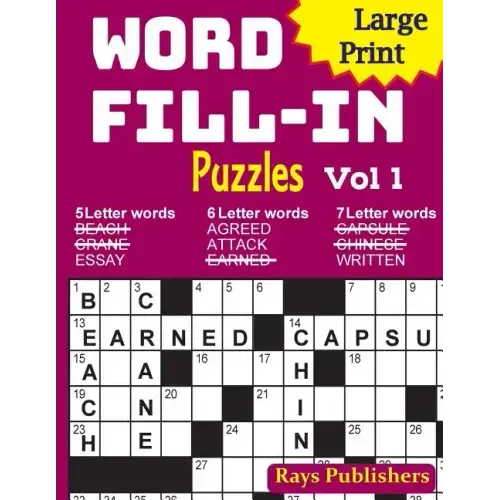 Large Print Word Fill-in Puzzles