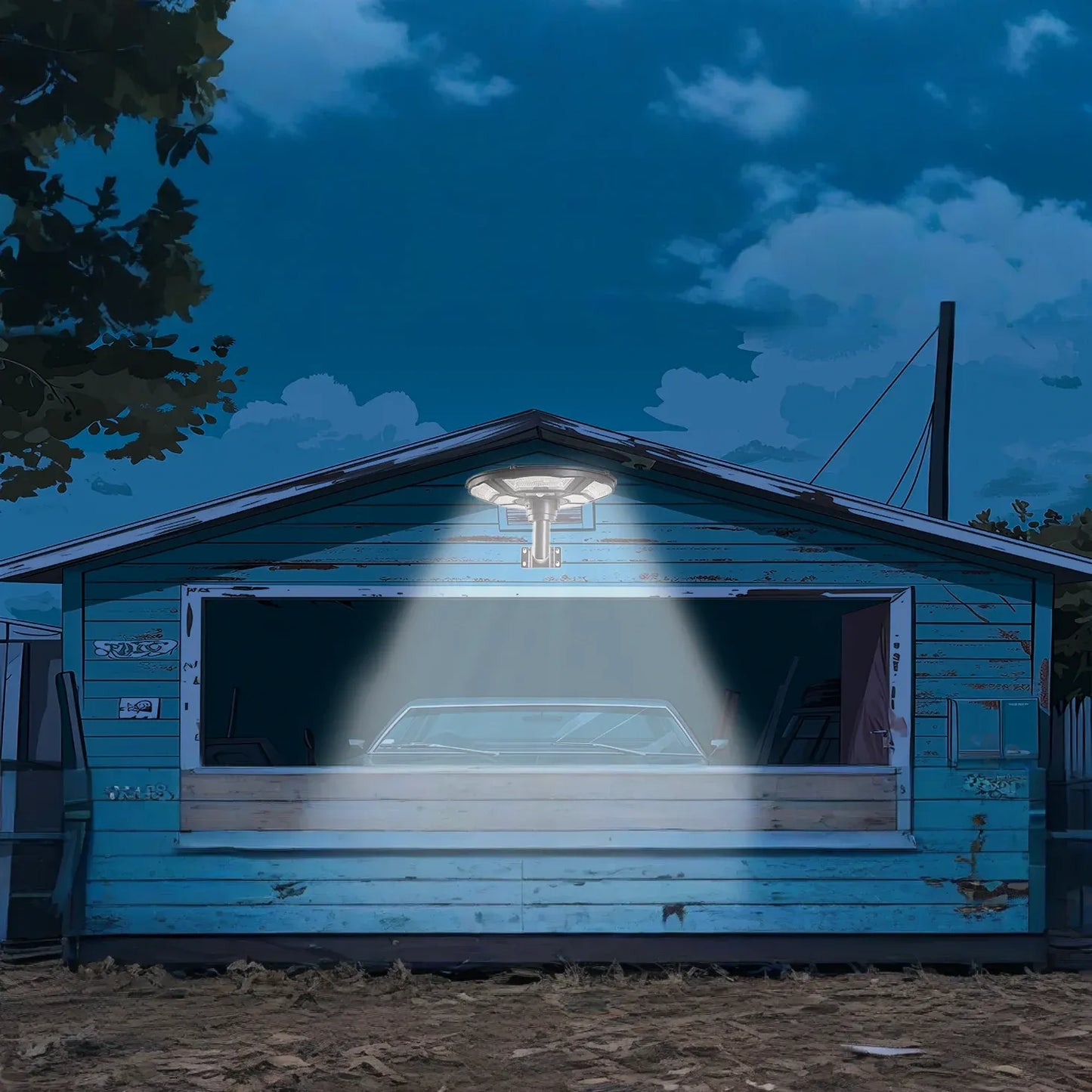 1500W Solar UFO Motion Sensor All in one Solar Garden Street Light With Remote Control