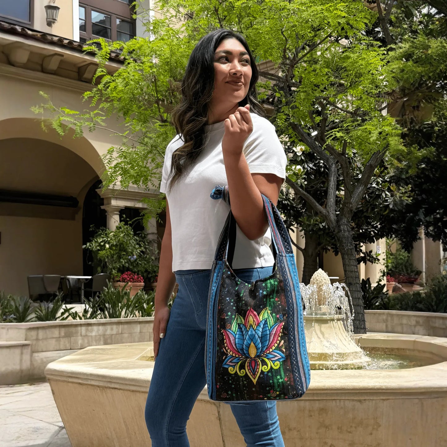 Kathmandu Collection Lotus Handmade Hobo Bag