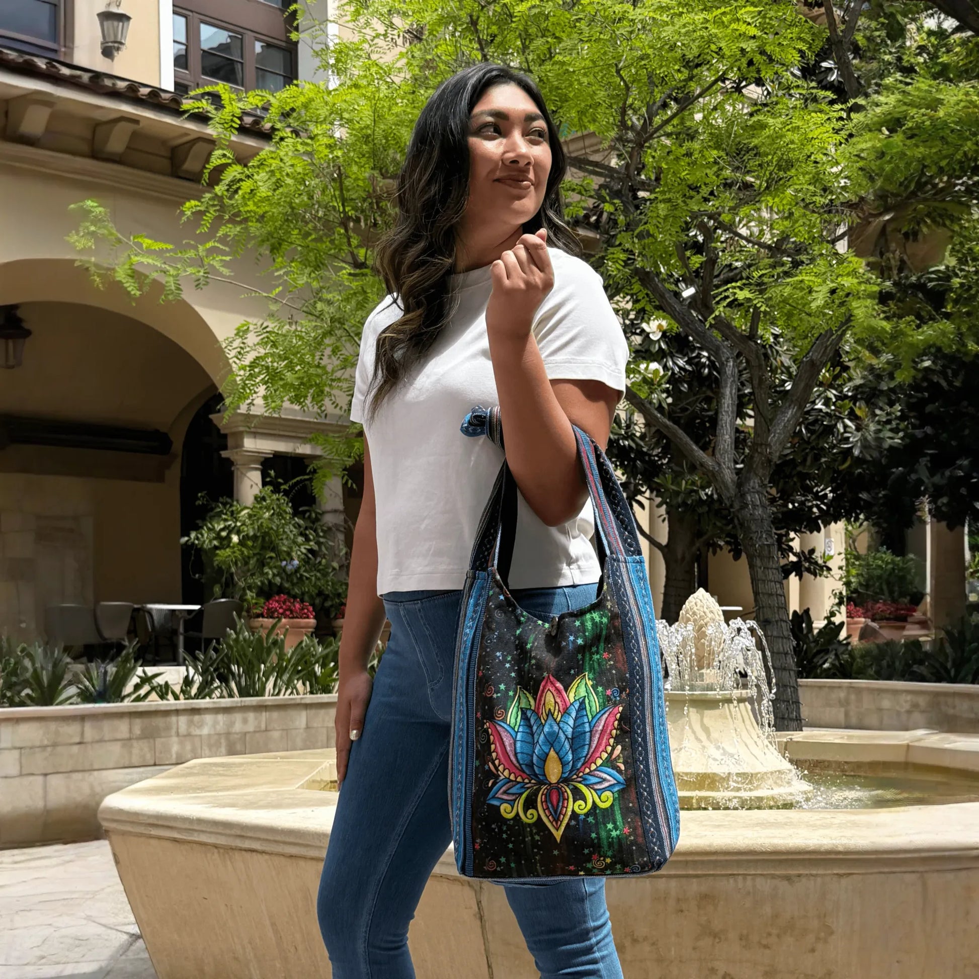 Kathmandu Collection Lotus Handmade Hobo Bag