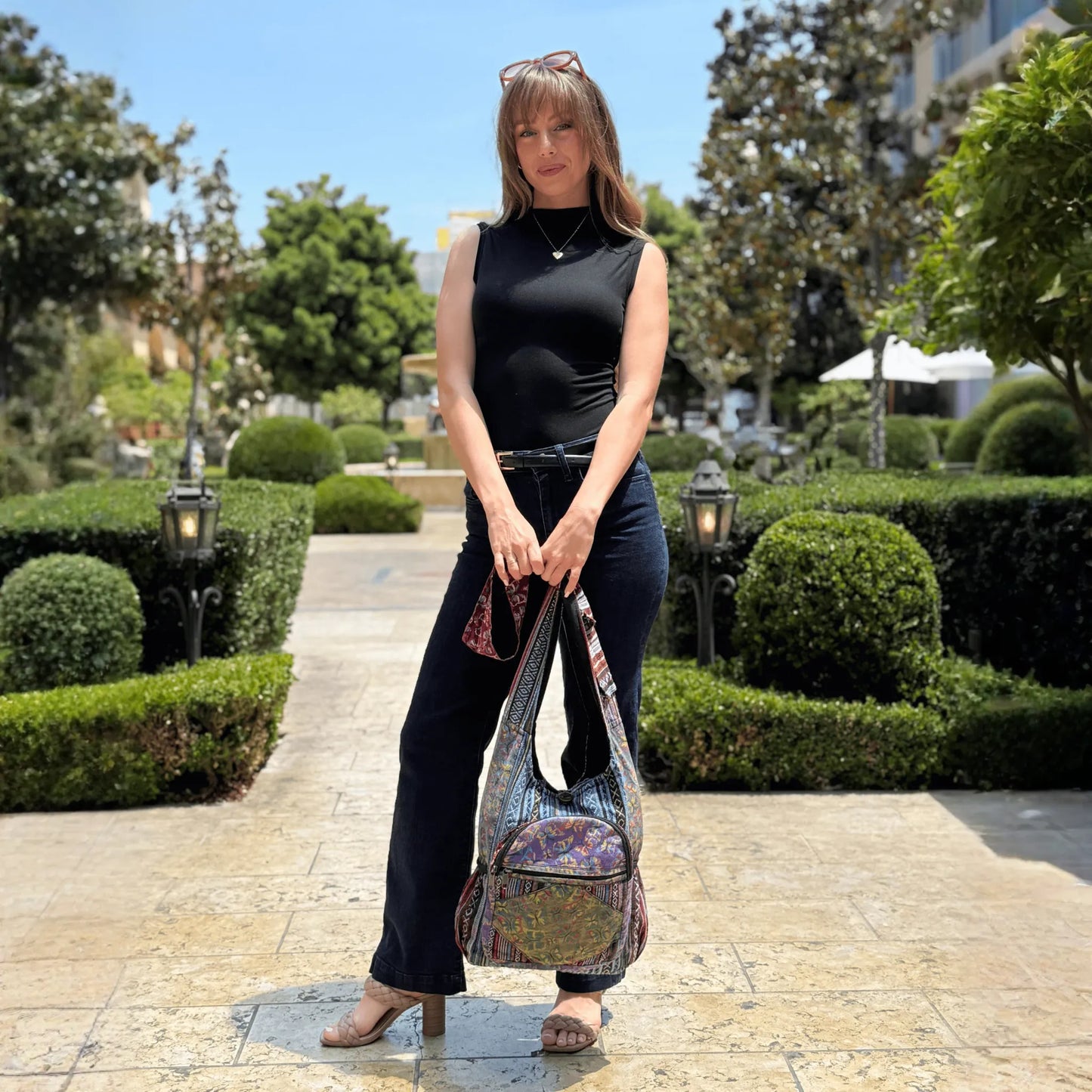 Kathmandu Collection Butterfly Design Hobo Bag