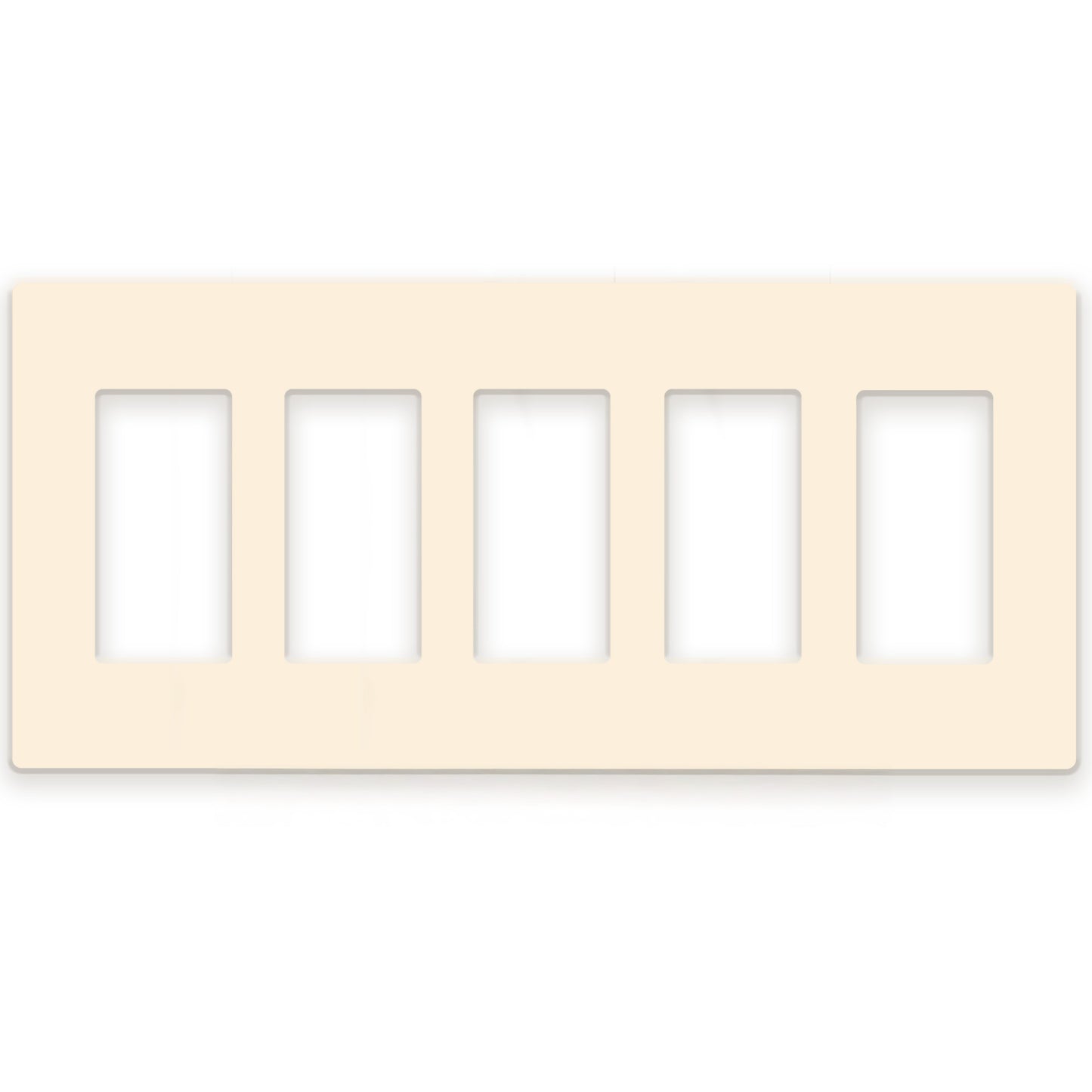5 Gang Almond Screwless Rocker Switch Wall Plate