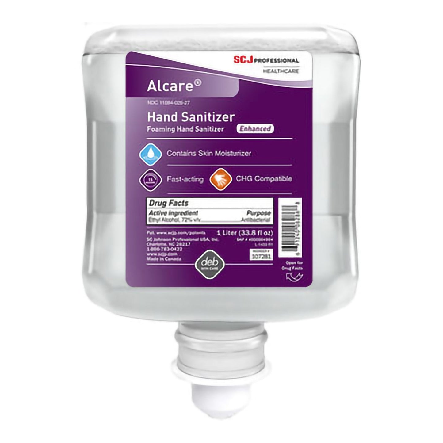 Hand Sanitizer Alcare® Enhanced 1 Liter Ethyl Alcohol Foaming Dispenser Refill Bottle 107261