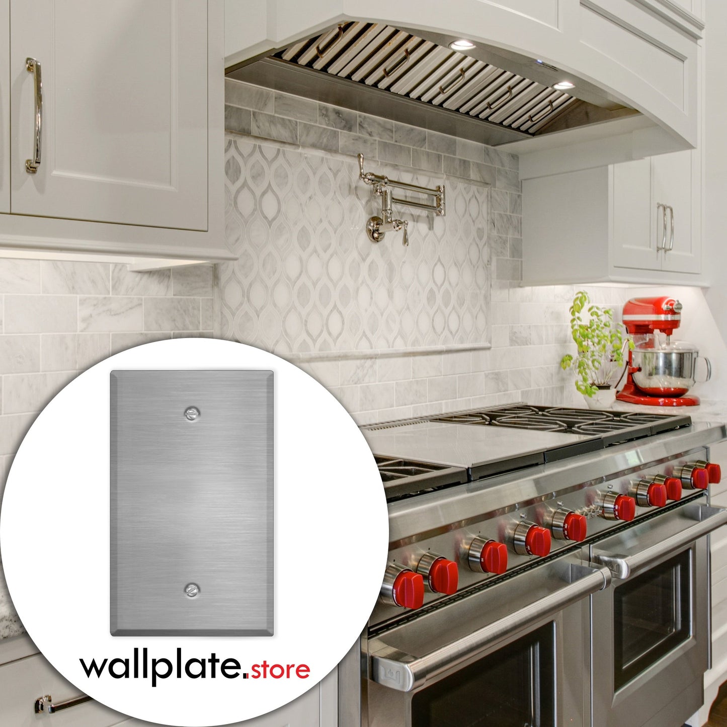 1 Gang Oversized Stainless Steel Blank Wall Plate