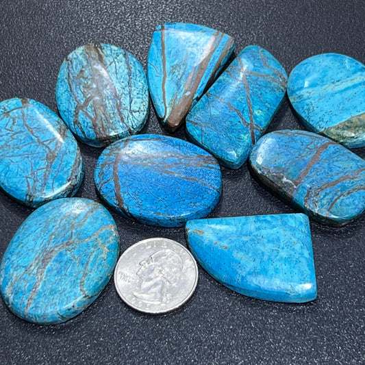 Azurite (Blue Bice) Cabochons Mixed Shapes And Sizes Bulk Wholesale Gemstone Jewelry Supply