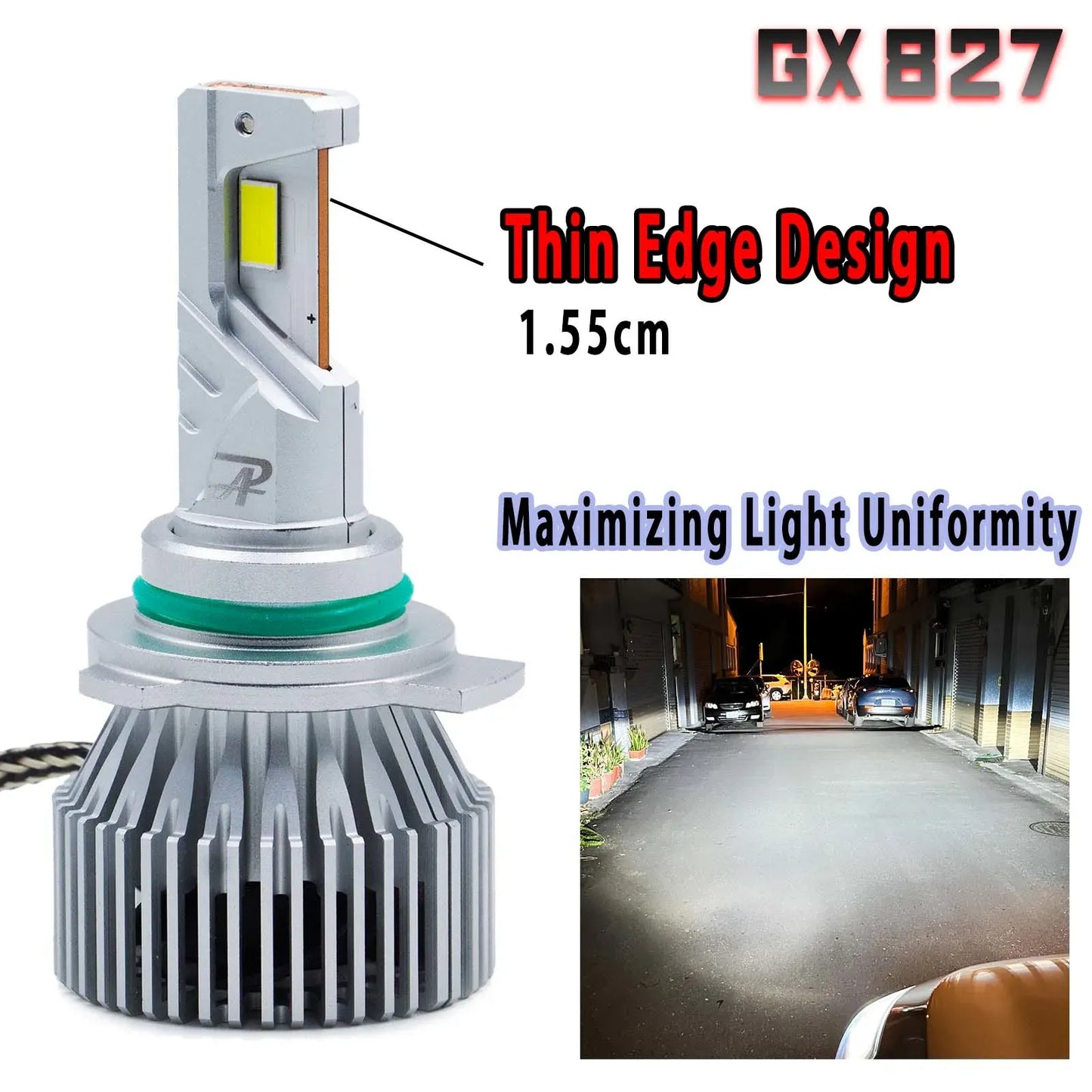 HYUGA H1 H4 H7 H8 H9 H11 9005 9006 9012 LED Bulbs 100W 11400LM 6000K White for Headlight Fog Light | GX827 Series, Pack of 2