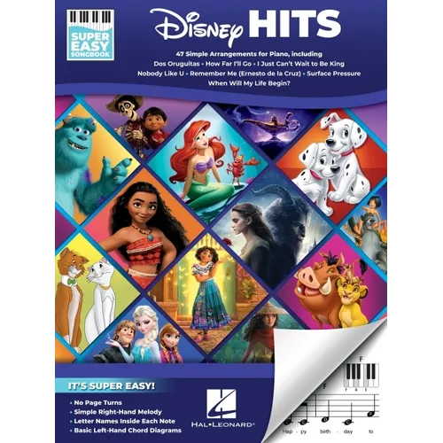 Disney Hits - Super Easy Songbook: 47 Simple Arrangements for Piano with Lyrics