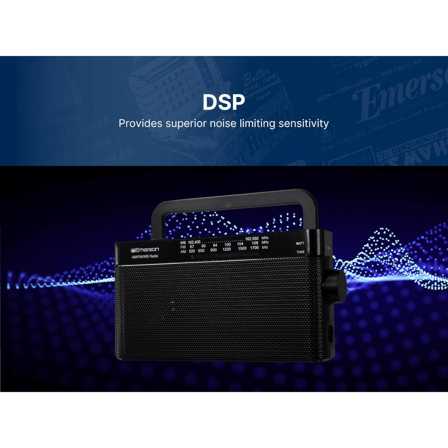 Emerson AM/FM/WB Radio with Telescopic Antenna