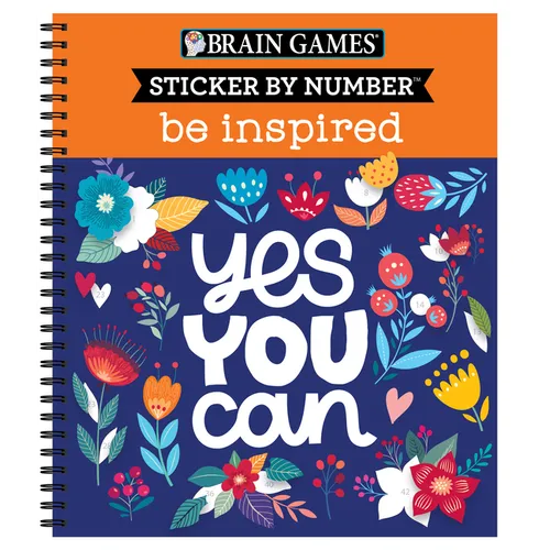 Brain Games - Sticker by Number: Be Inspired - 2 Books in 1 (20 Images to Sticker)
