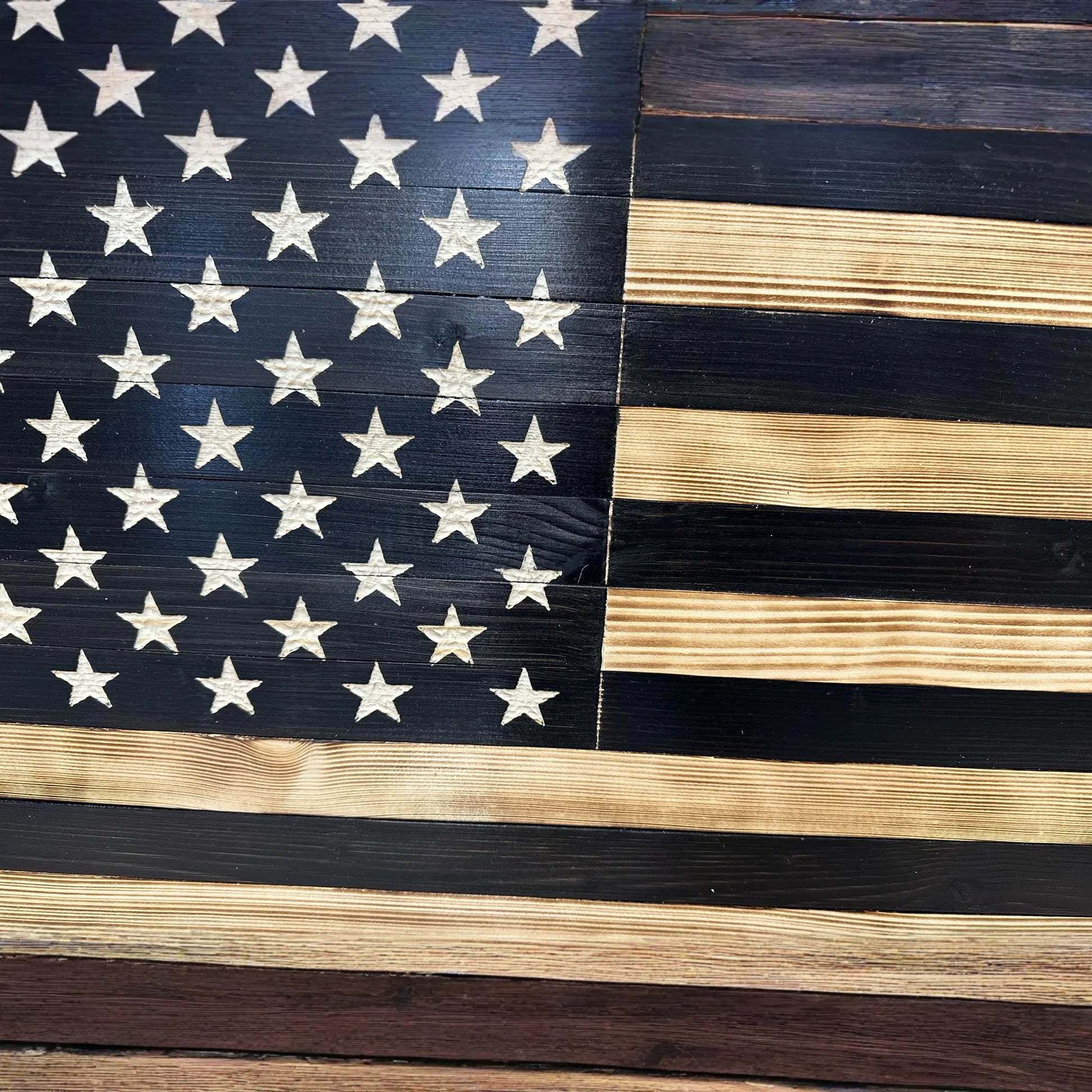 Large American Flag Hidden Gun Storage Cabinet (Black)