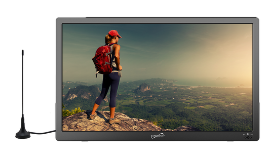 Supersonic Portable 16" 12 Volt Digital LED TV with USB, SD, and HDMI Input, Built-in Rechargeable Lithium Ion Battery and FM Radio (SC-2816)