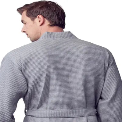 Waffle Kimono Spa Bathrobe for Men -  Absorbent, Lightweight