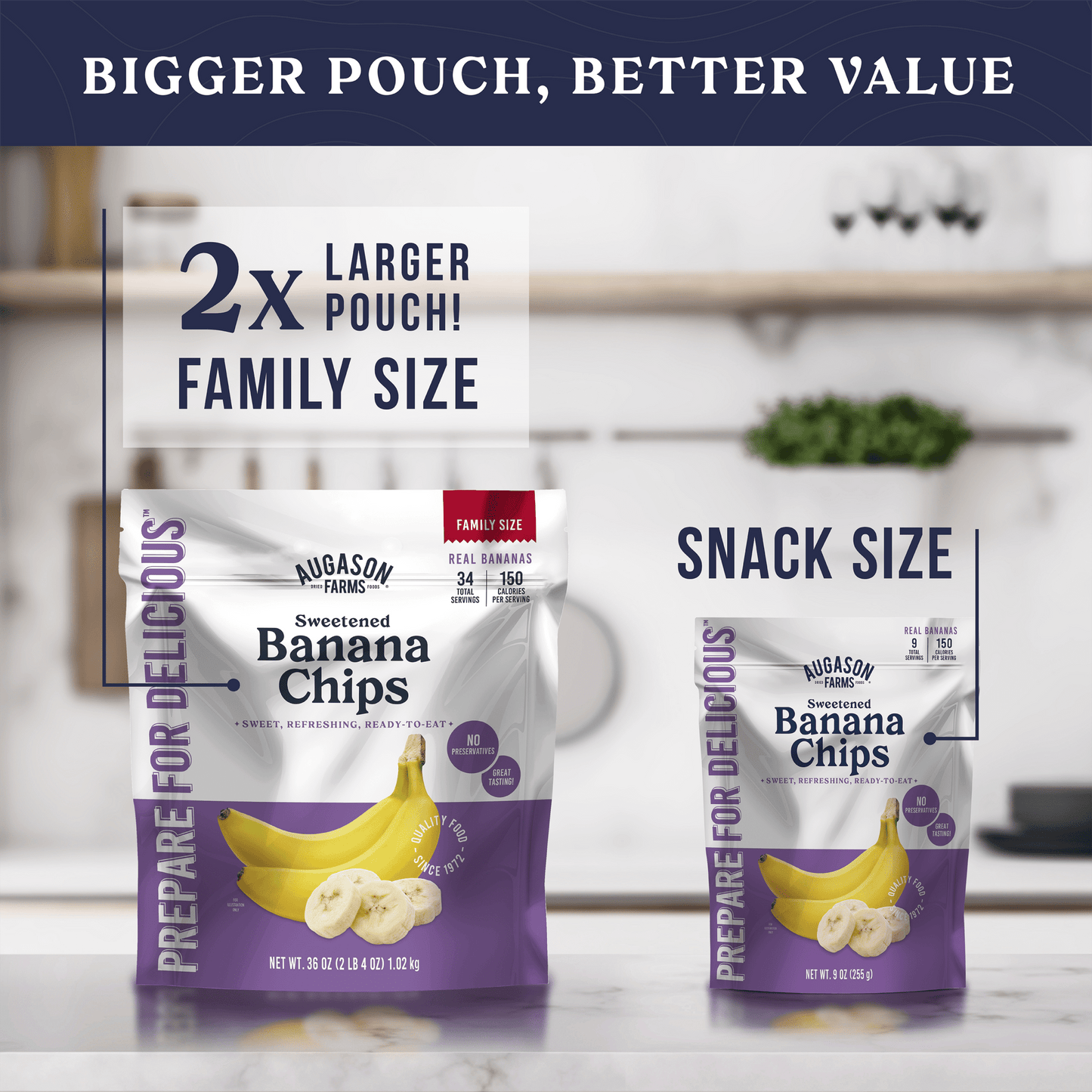 Banana Chips Family Size Pouch, 34 Servings