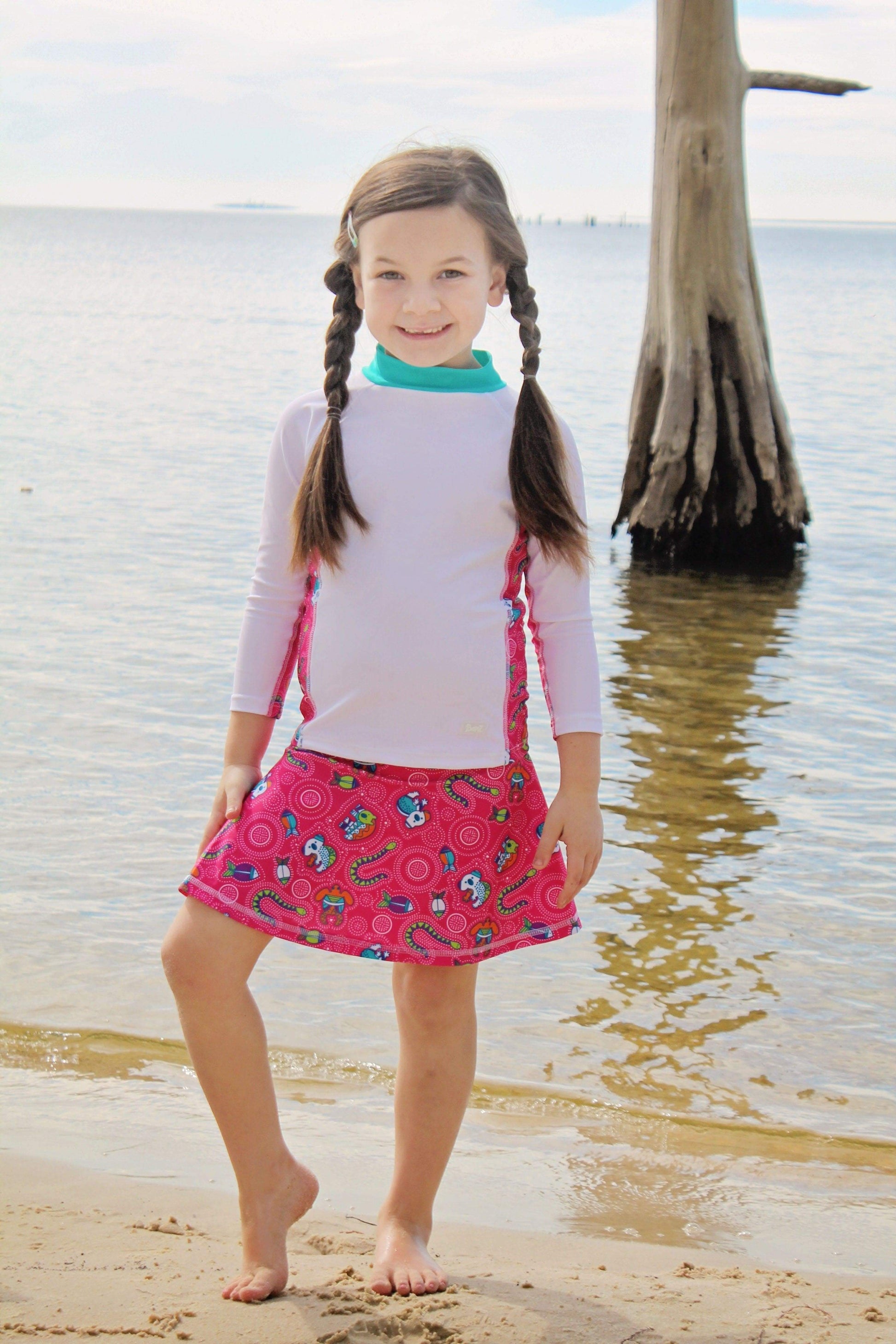 Girls 2 Long Sleeve Rashguard Set - BANZ® Carewear USA - Little Red General Store