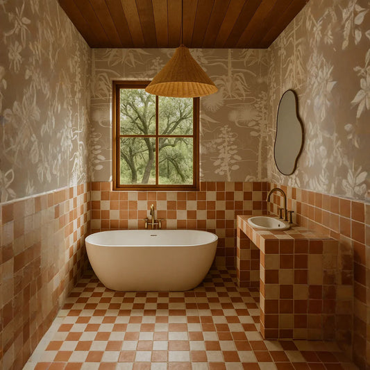 Agave Valley Wallpaper, tan and white