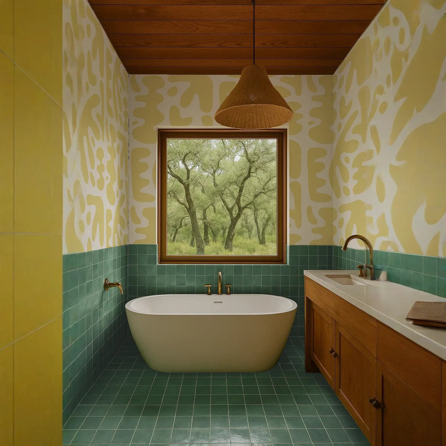 Bubbly Wallpaper, lemon