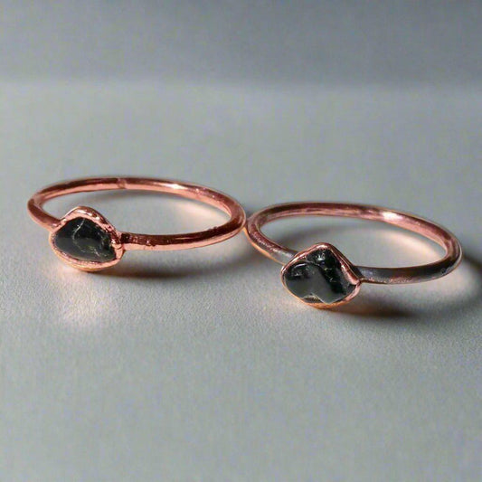 Black Tourmaline Stacking Ring for Energy Protection