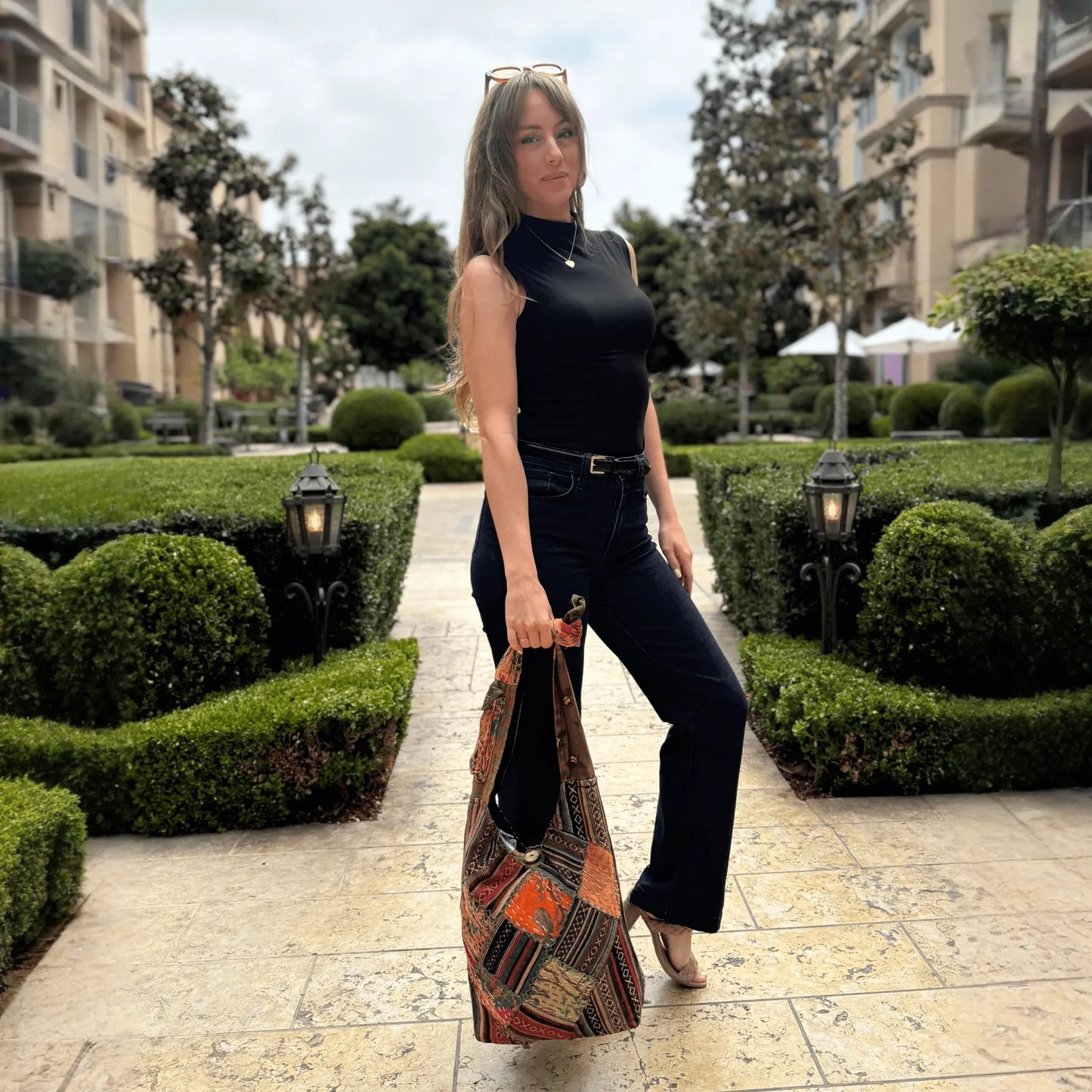 Kathmandu Collection Quilted Patchwork Hobo Bag