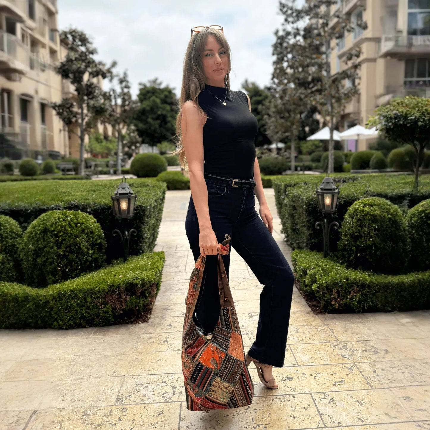 Kathmandu Collection Quilted Patchwork Hobo Bag