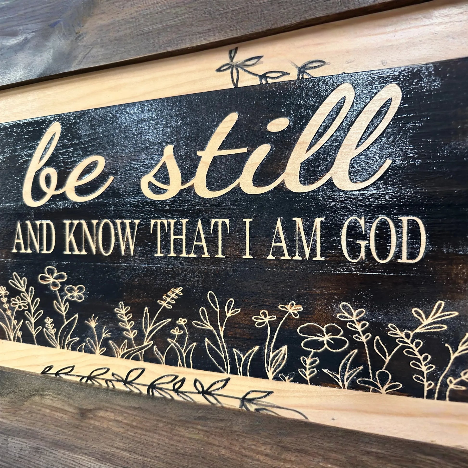 Bible Verse Decorative & Secure Wall-Mounted Gun Cabinet - Be Still and Know That I am God Psalm 46:10 Gun Safe