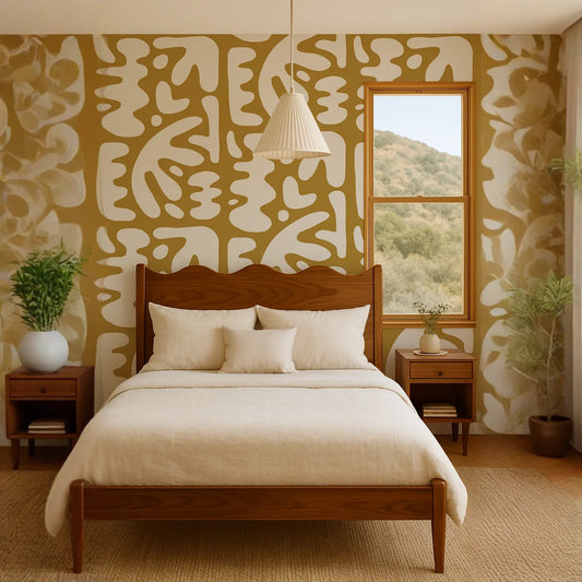 Bubbly Wallpaper, mustard