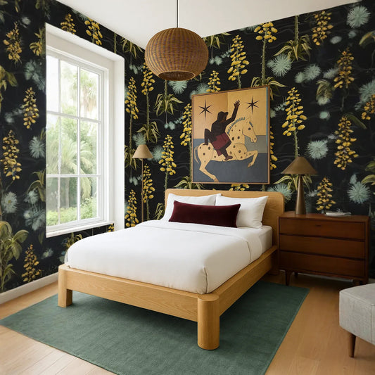 Agave Valley Wallpaper, black