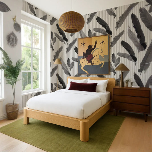 Banana Cabana Wallpaper, black and white